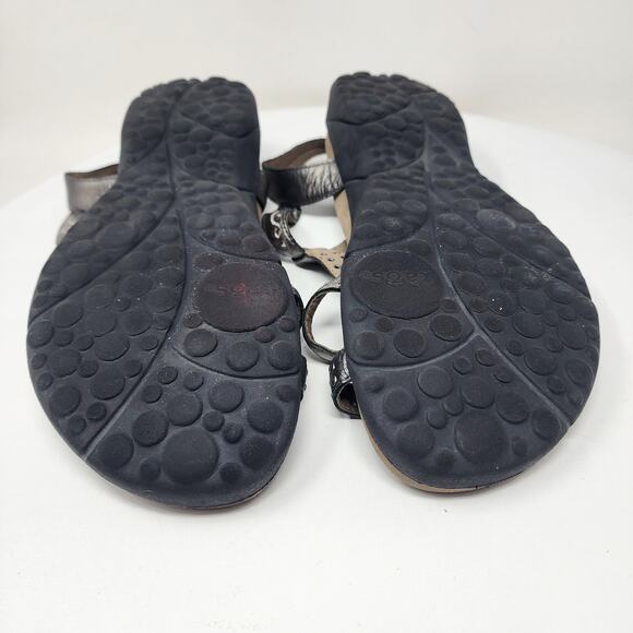 Taos Taos Replay Abeo Biosystem Sandals Women 10 Pewter Leather Stud Embroidered - Picture 14 of 15